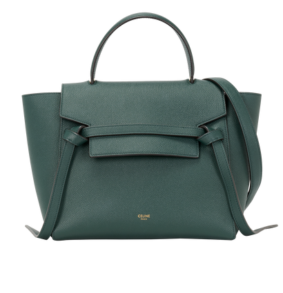 Micro Belt, &pound;1,200, Handbags, Green, Leather, Front view